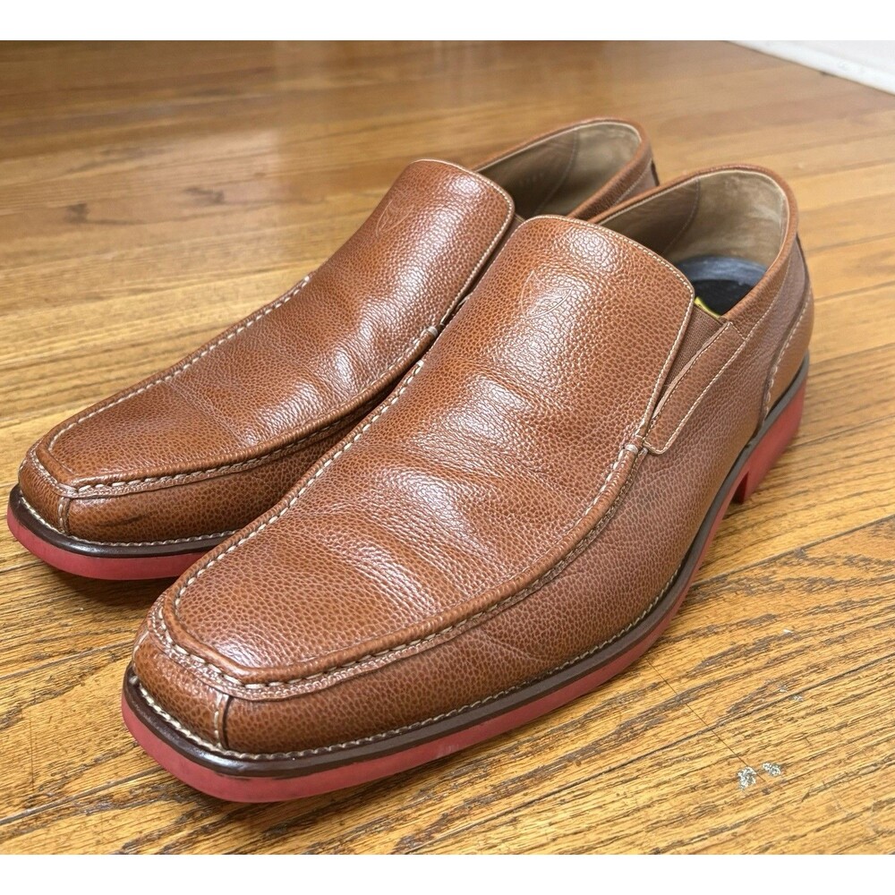 Michael Toschi Dollinger Loafers Brown Pebble Leather Italy CIS Men Size 15